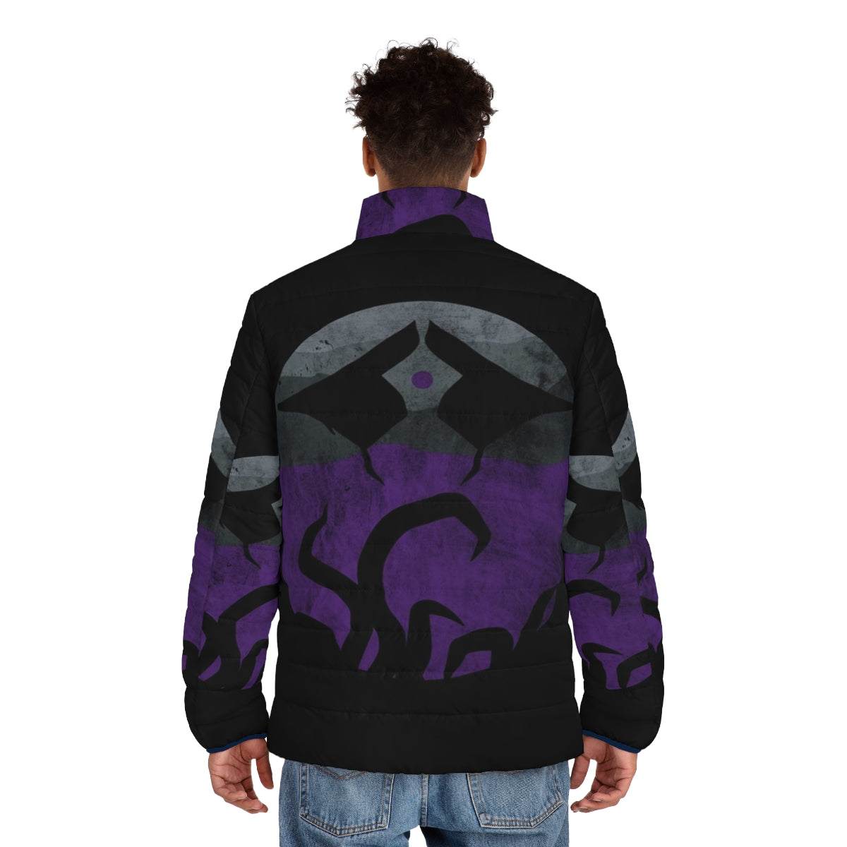 Emrakul Eldrazi Puffer Jacket featuring cosmic space and sci-fi inspired design - men back