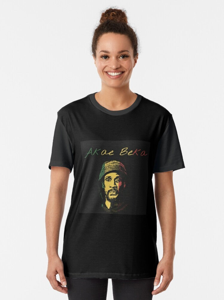 Akae Beka flag graphic t-shirt with reggae and rastafarian design - Women