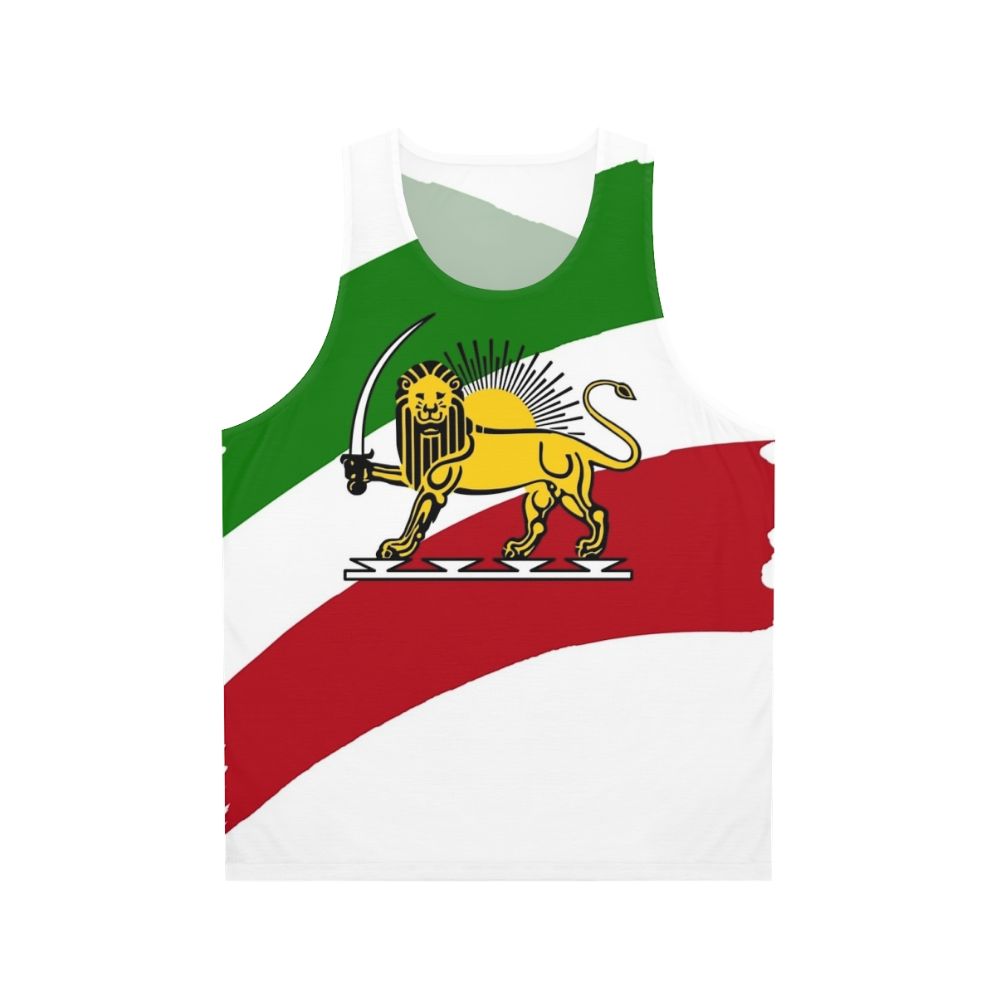 Unisex tank top with Iran flag and lion symbol