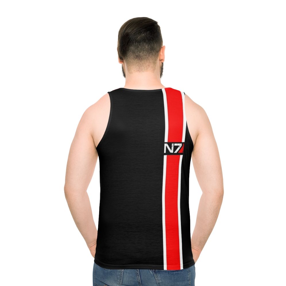 Mass Effect N7 Red Unisex Tank Top - men back