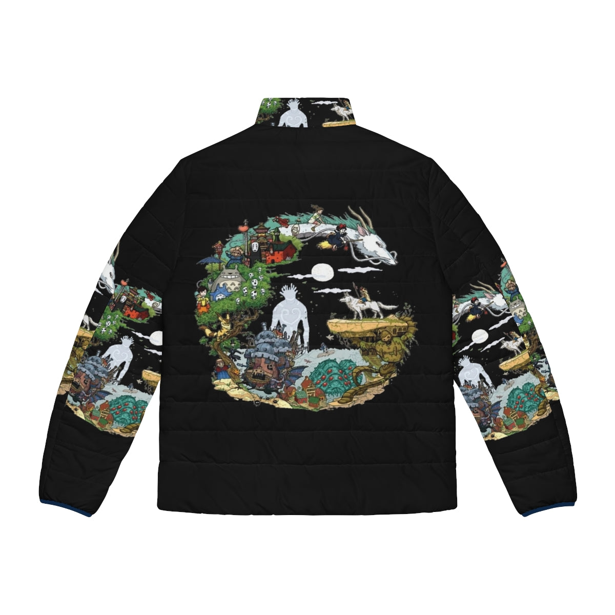 Asiom Puffer Jacket featuring Studio Ghibli inspired anime design - Back