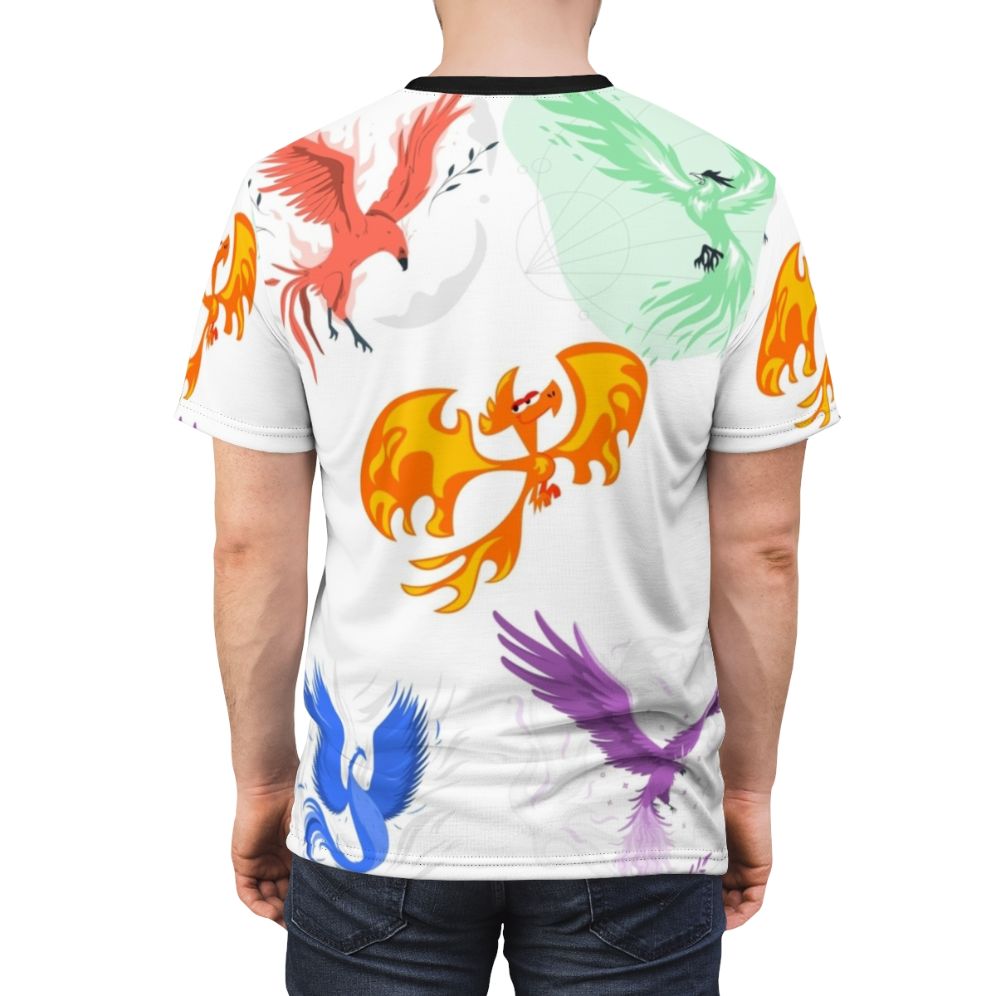 Illustration of a majestic phoenix, a legendary and mythical creature - men back