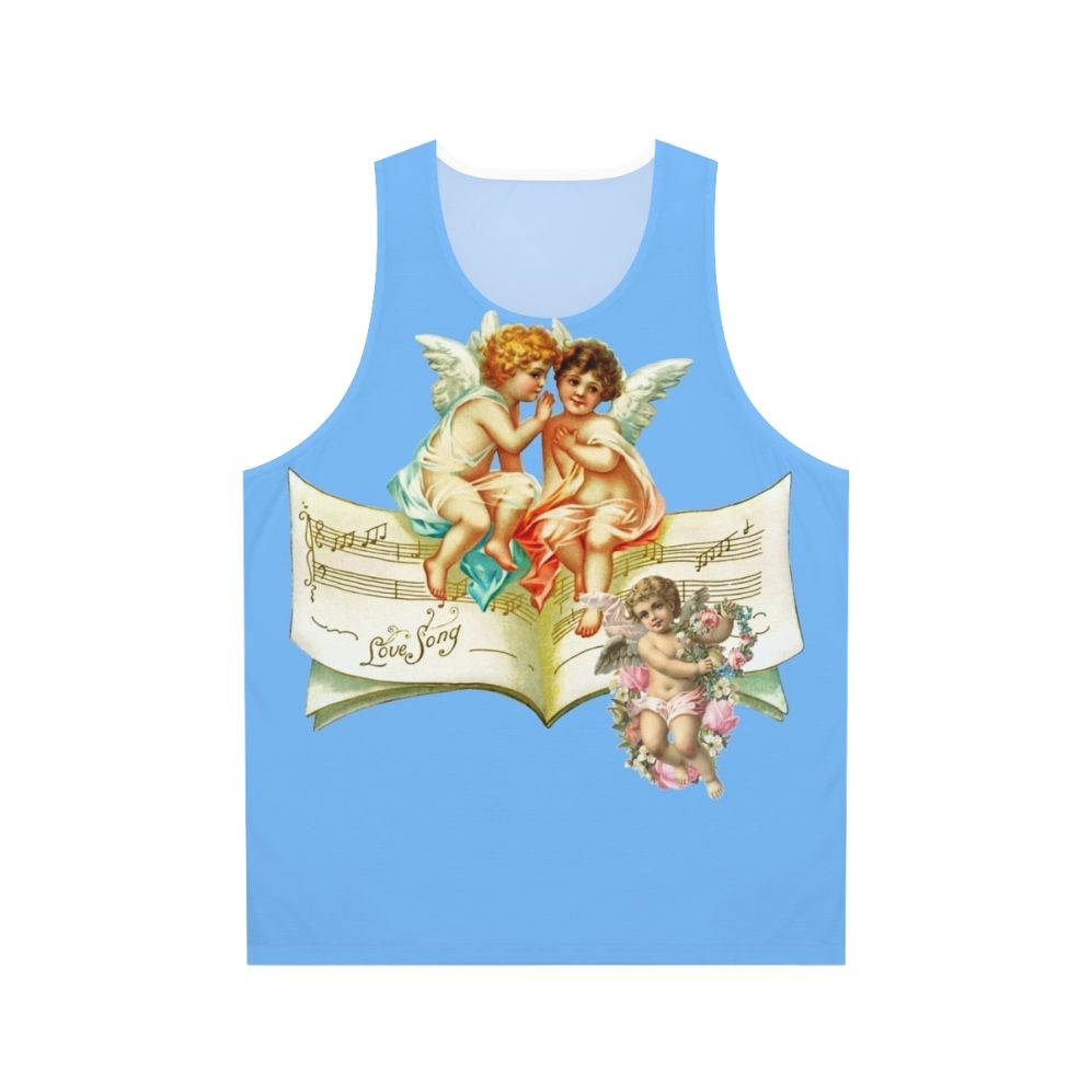 Vintage music angel cherubs unisex tank top