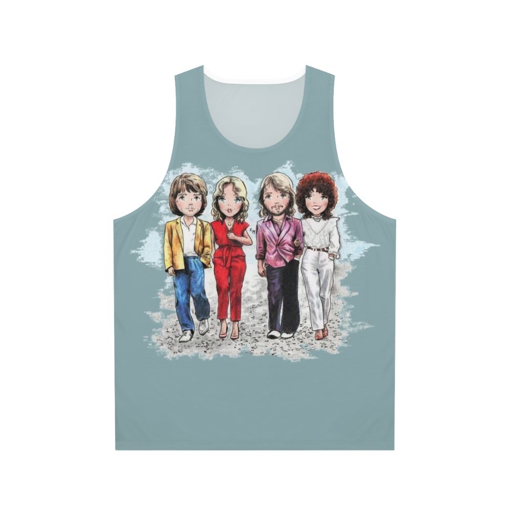 A winner unisex tank top with a music inspired vintage cartoon style design