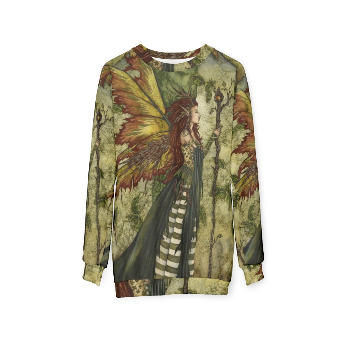 Fairy Fantasy Green Women's Sweatshirt by Amy Brown - hanging