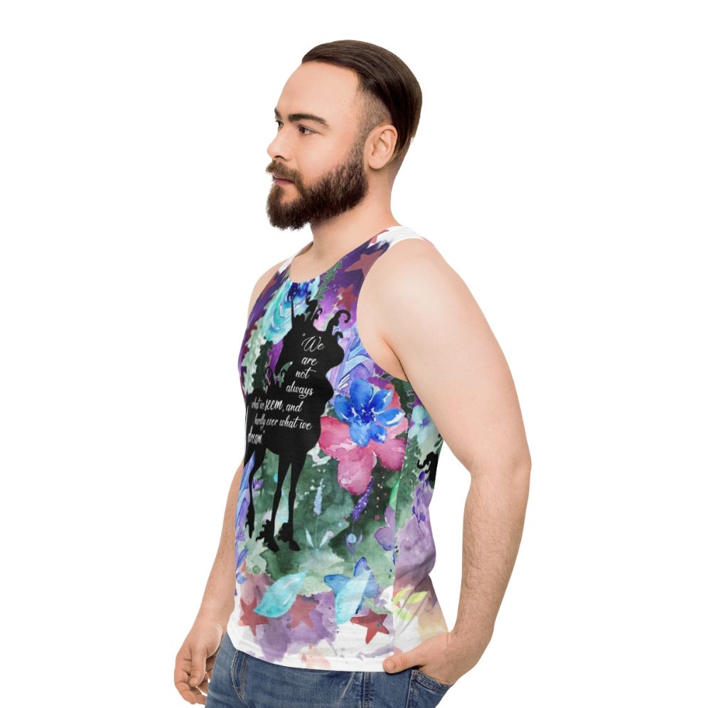 Unisex "The Last Unicorn" Quote Tank Top featuring Amalthea - men side