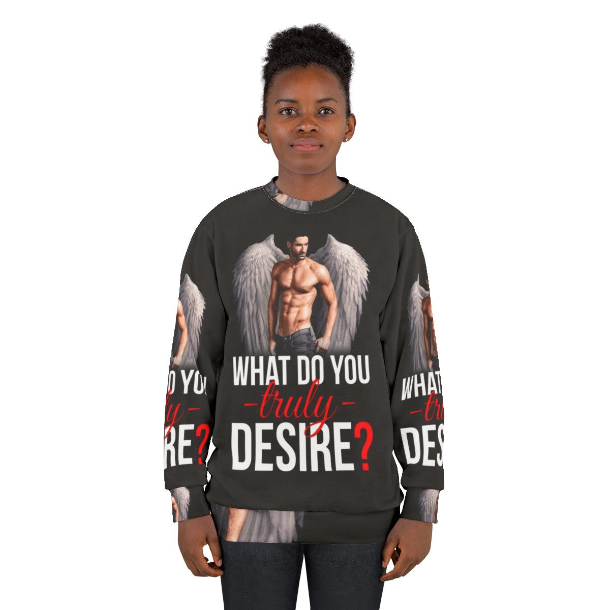 Desire Sweatshirt with Lucifer Morningstar Design - women