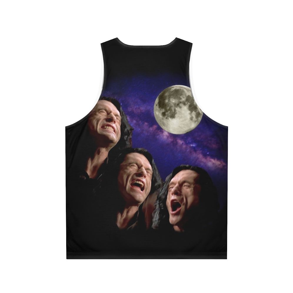 Three Wiseau Moon Unisex Tank Top - Back