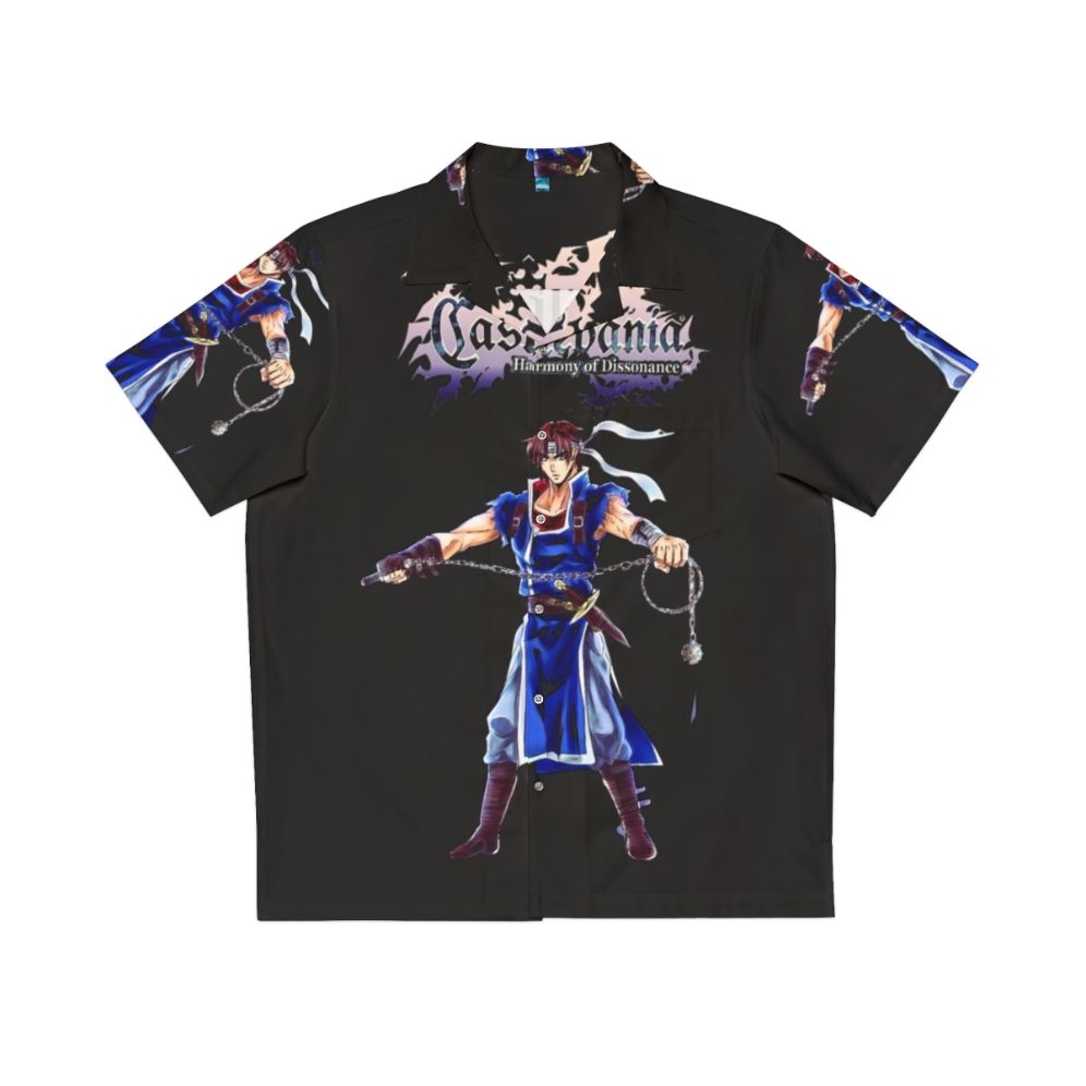 Castlevania inspired Hawaiian shirt featuring Alucard and Belmont characters