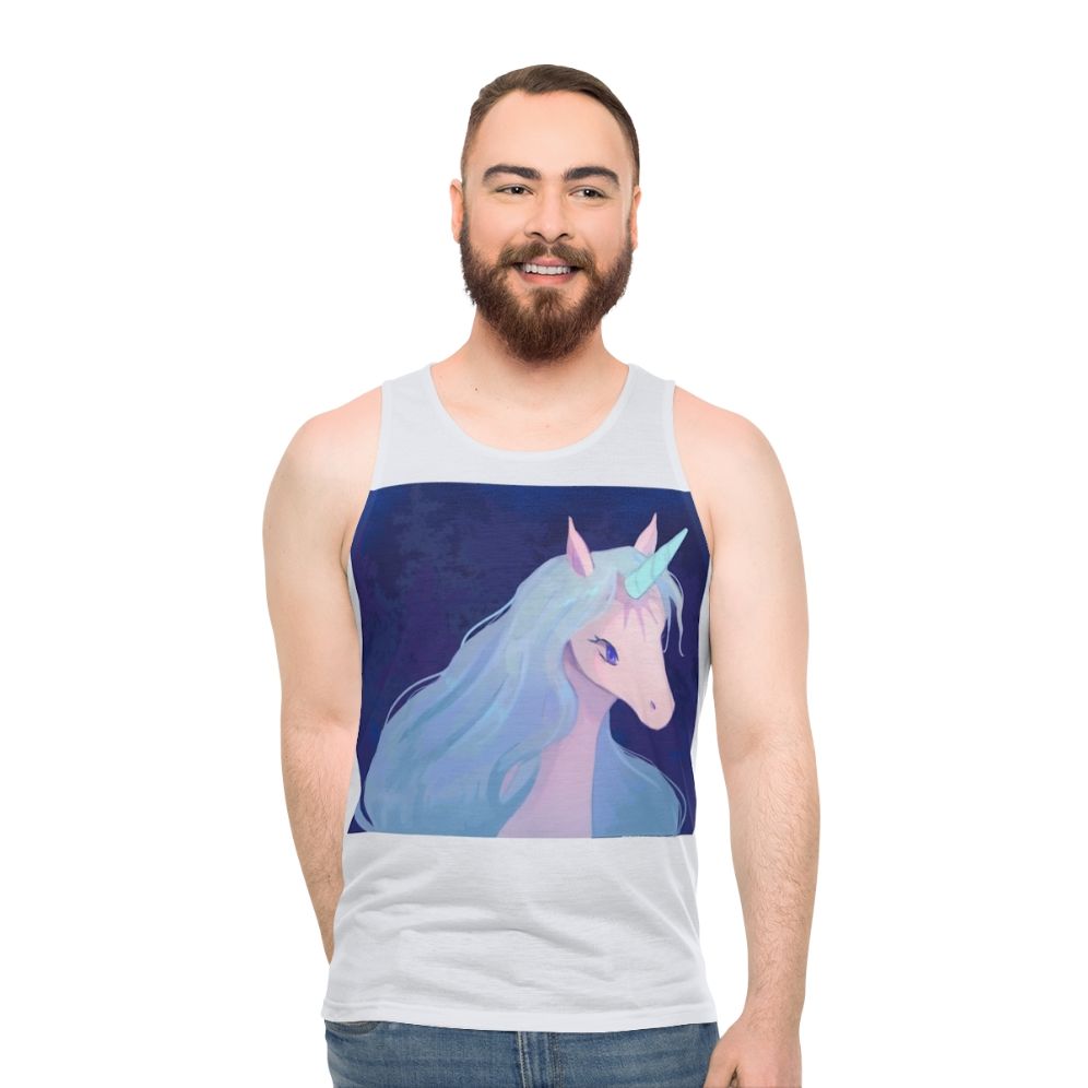 The Last Unicorn fantasy illustration unisex tank top - men