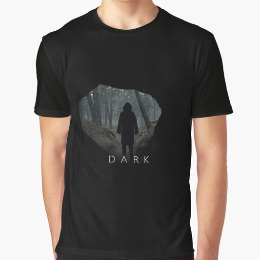 A Netflix Dark Series inspired sci-fi graphic t-shirt featuring the character Jonas.