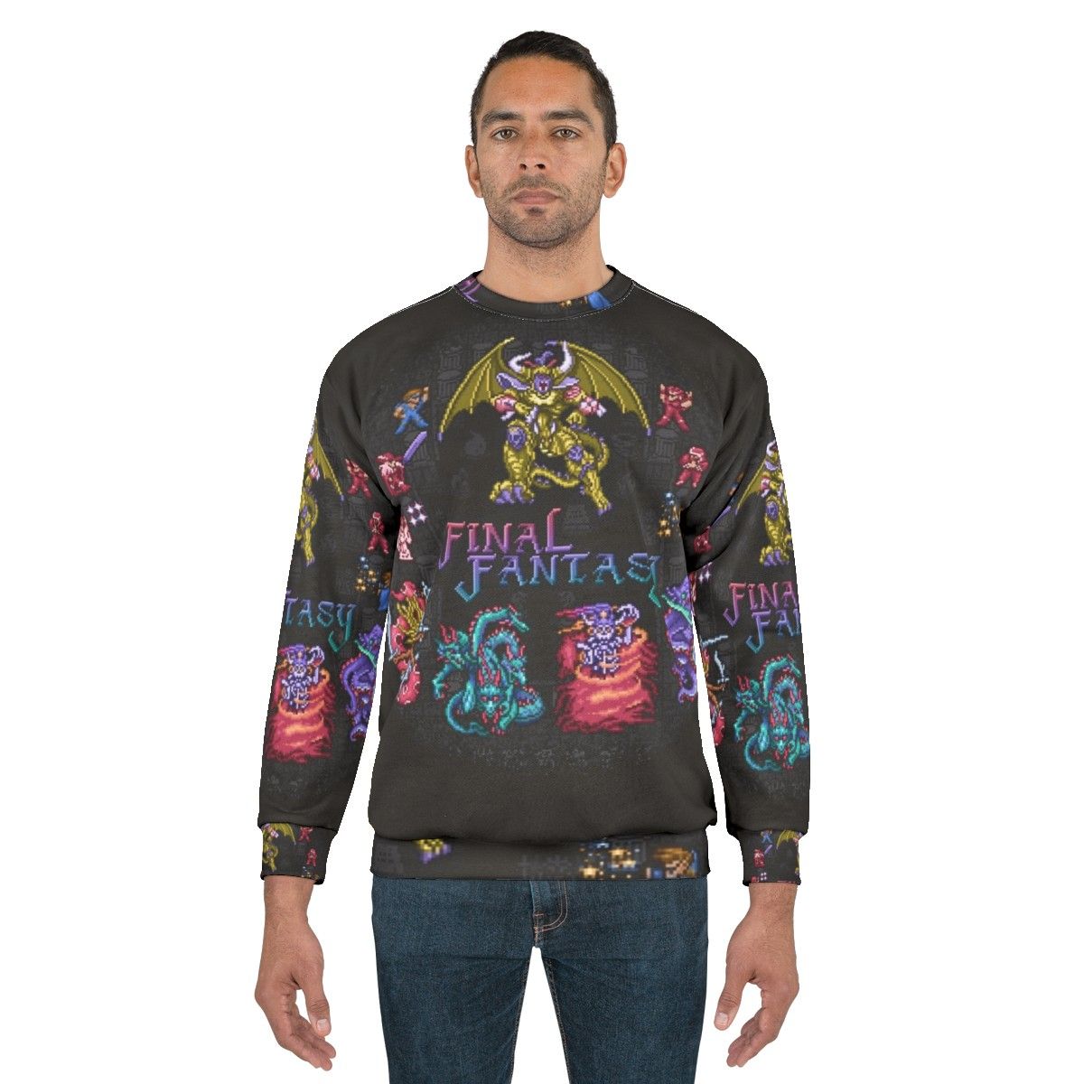 Fantasy Final Sweatshirt - Retro Gaming Pixelart Shirt - men