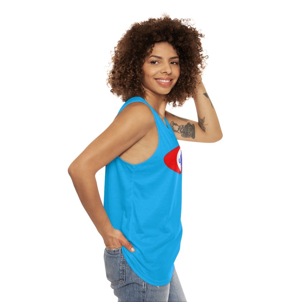 Retro-style "Game On" unisex tank top - women side