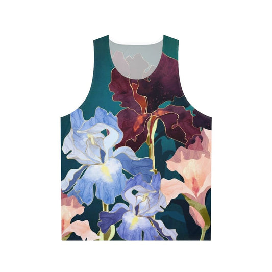 Iris floral abstract unisex tank top