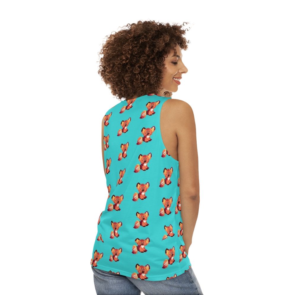 Neurodivergent ADHD fox unisex tank top with butterfly design - women back