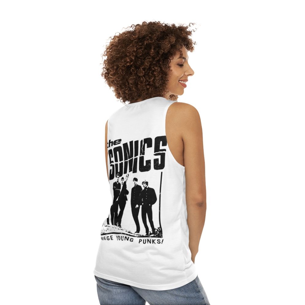 The Sonics Unisex Black Tank Top - women back