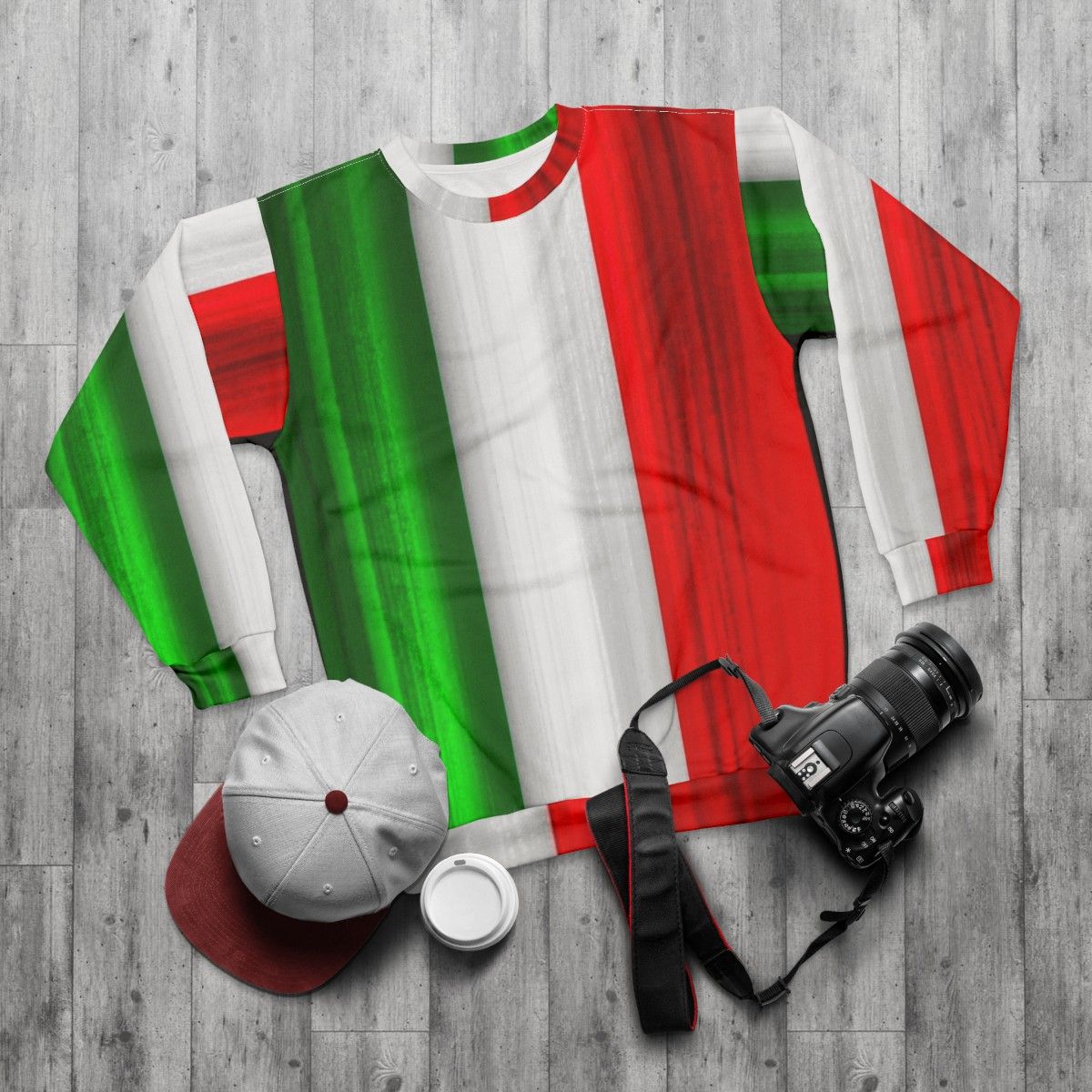 Italian Flag Sweatshirt - flat lay