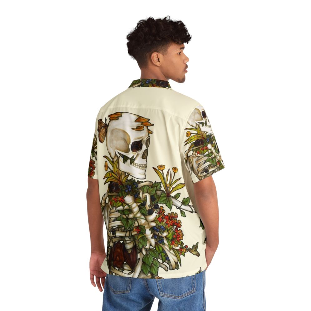 Botanical and skeletal Hawaiian shirt design - People Back