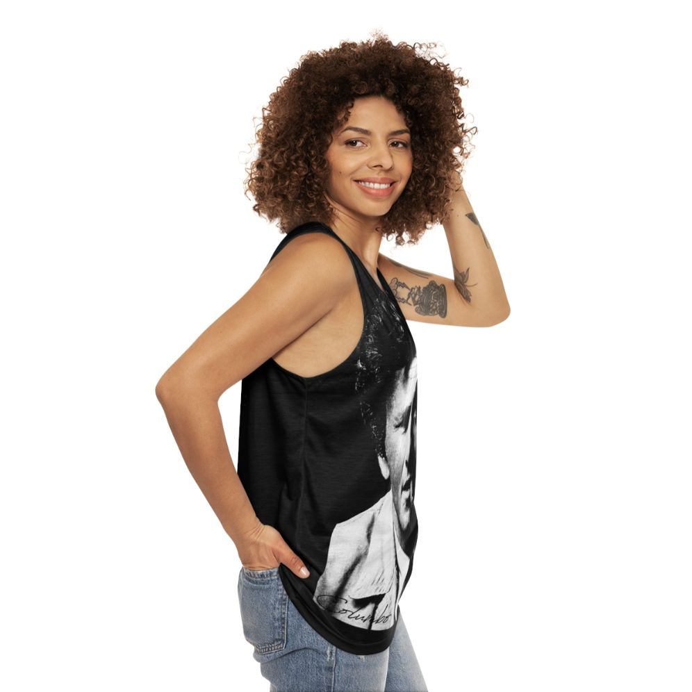 Columbo portrait unisex tank top - women side