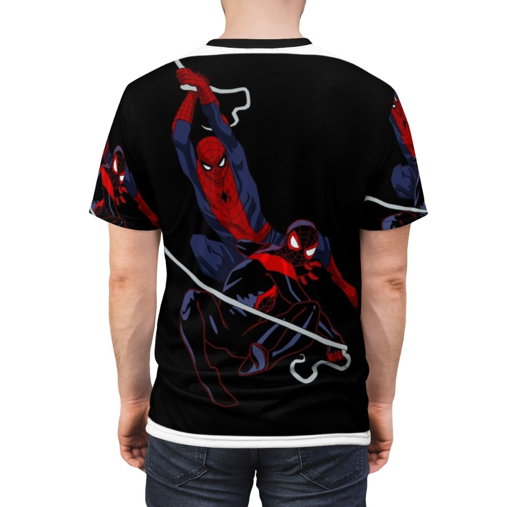 Superhero-inspired AOP T-Shirt featuring spider-man, spider-verse, and spider-punk designs - men back