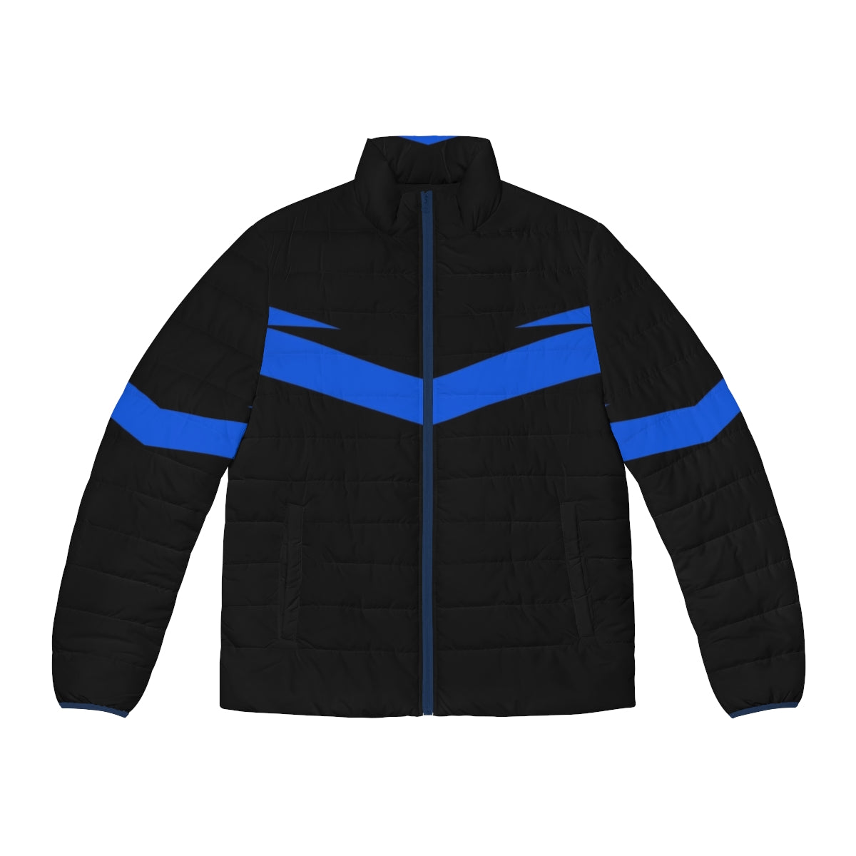 Nightwing Puffer Jacket with blue color and superhero design