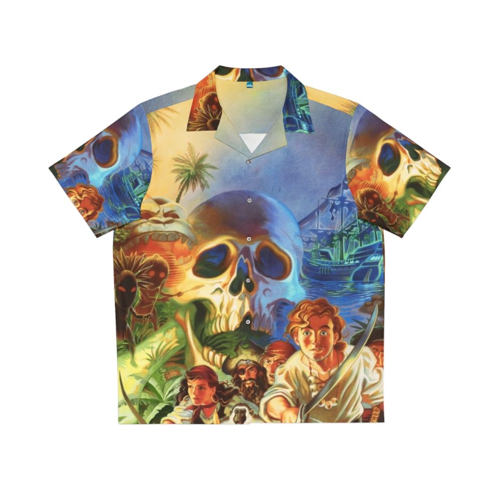 Retro Pixel Art 'The Secret of Monkey Island' High Contrast Hawaiian Shirt