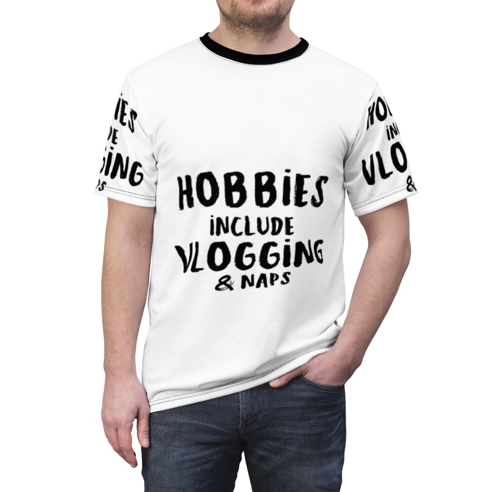 Vlogging and Napping Hobbies T-Shirt - men front