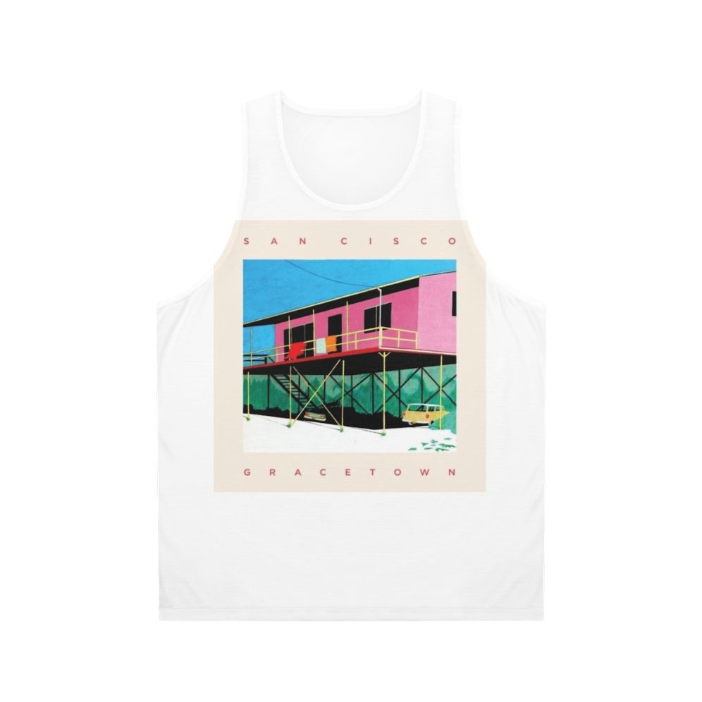 Unisex tank top with San Cisco's Gracetown album cover design