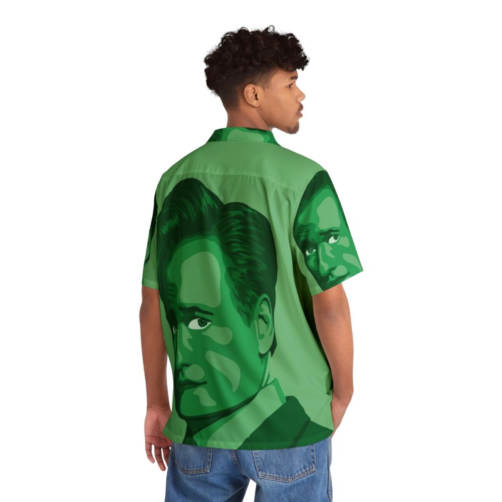 Conan O'Brien Inspired Green Hawaiian Shirt - Pop Art Portrait - People Back