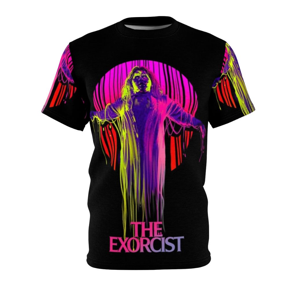 Exorcist-inspired horror t-shirt with classic horror movie imagery