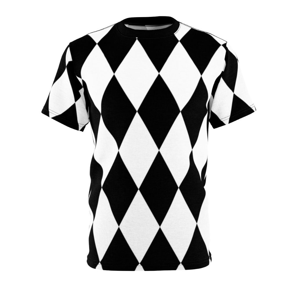 Harlequin diamonds pattern t-shirt in black and white