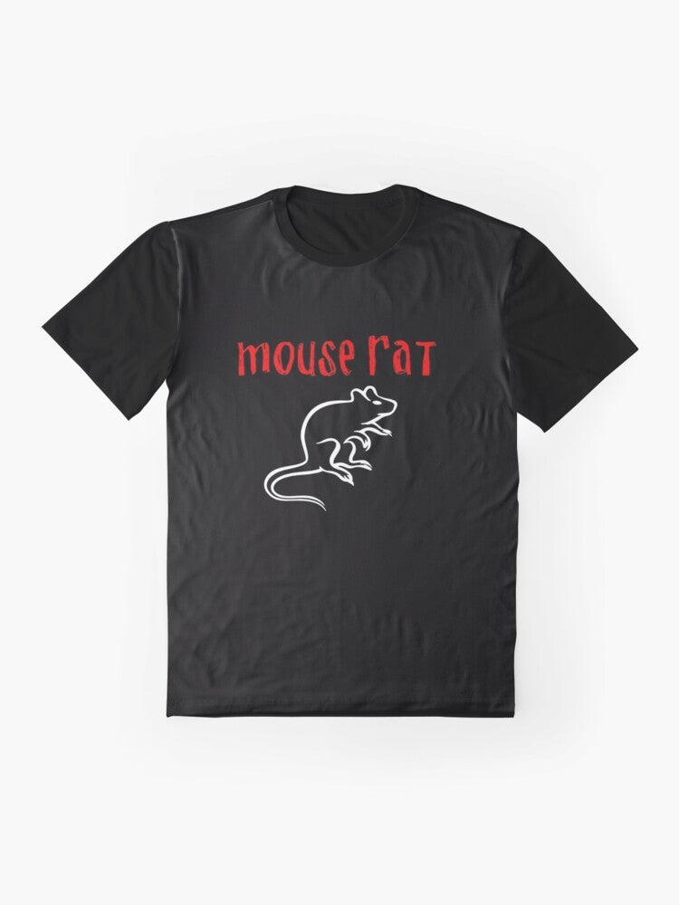 Mouse Rat band t-shirt from Parks and Recreation featuring Ron Swanson and the Pawnee crew - Flat lay