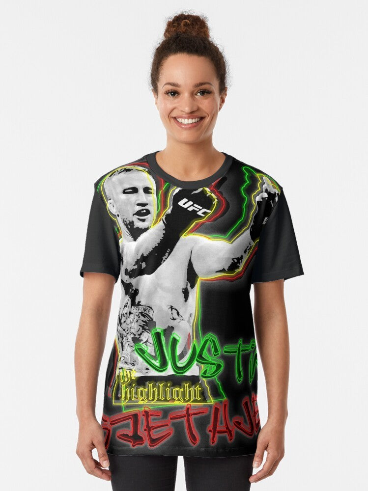 Justin Gaethje 'The Highlight' UFC MMA Graphic T-Shirt - Women