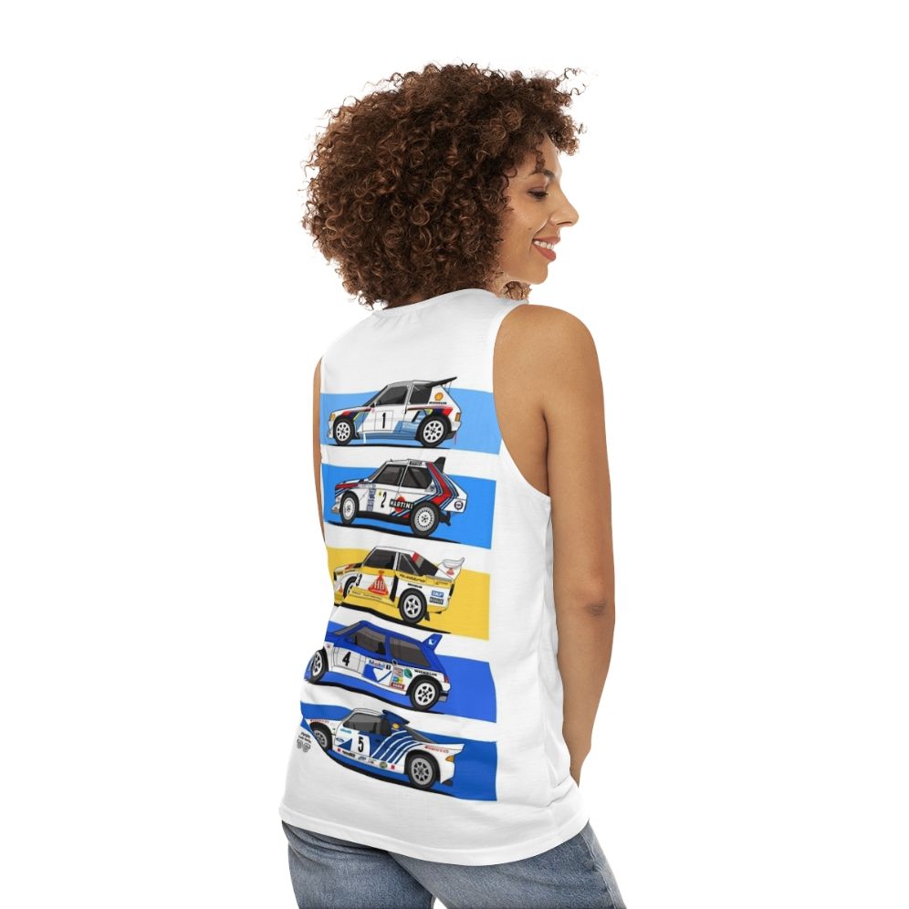 Group B rally car unisex tank top - women back