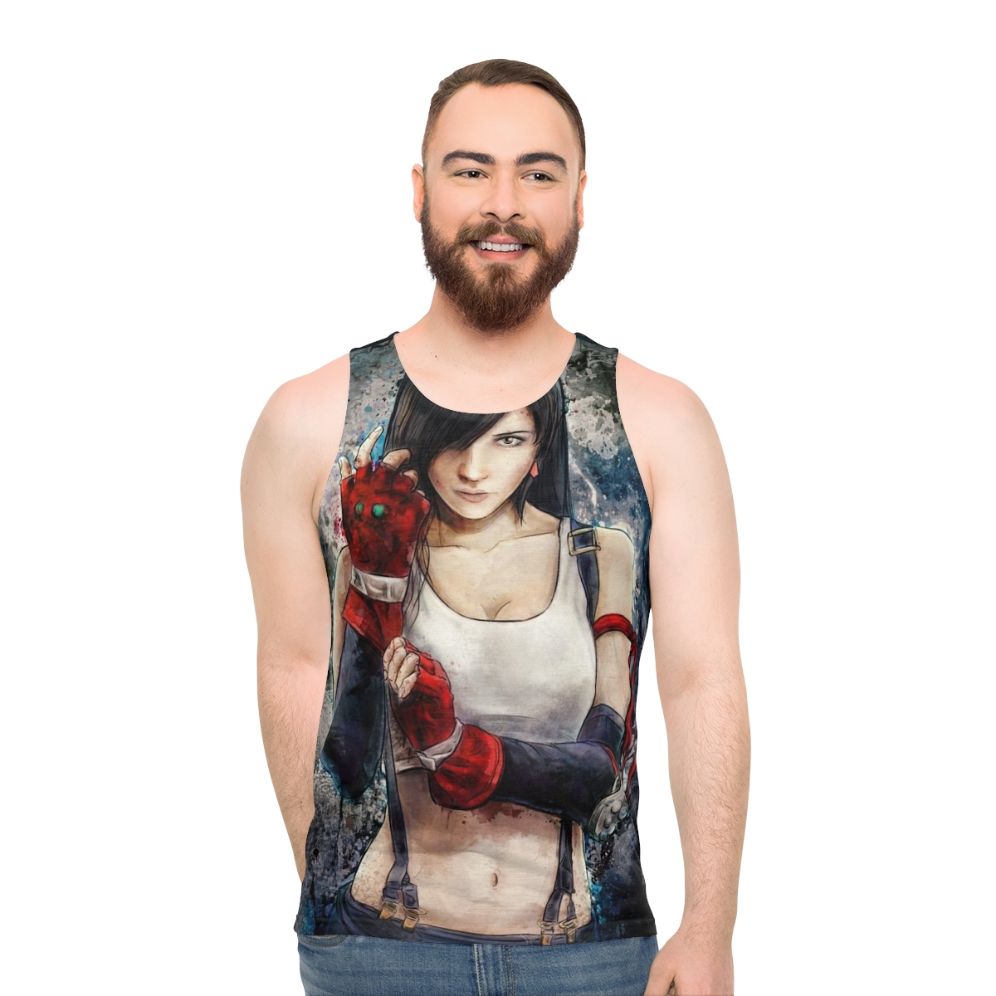 Tifa Lockhart FF7 Character Portrait Unisex Tank Top - men