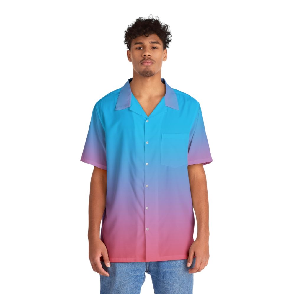 Chris Martin wearing a gradient light Hawaiian shirt from the Music of the Spheres collection - People Front