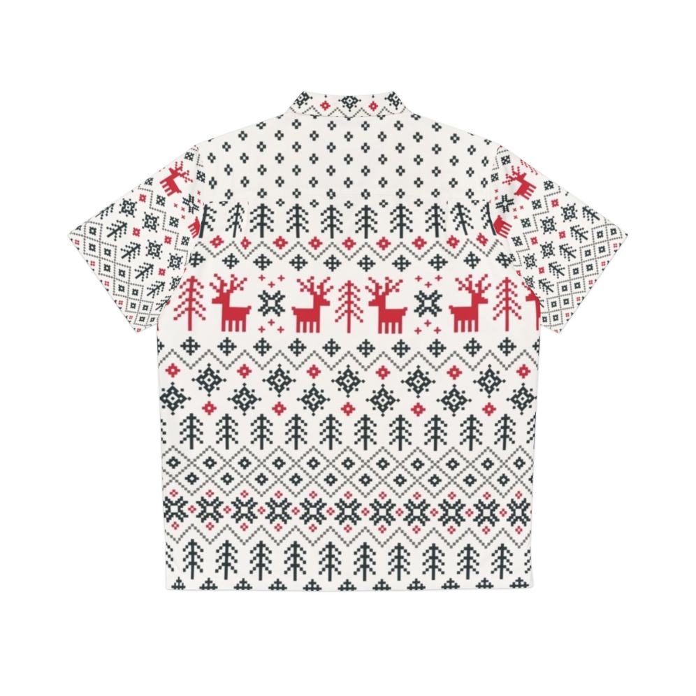 Festive Hawaiian shirt with ugly Christmas sweater pattern - Back