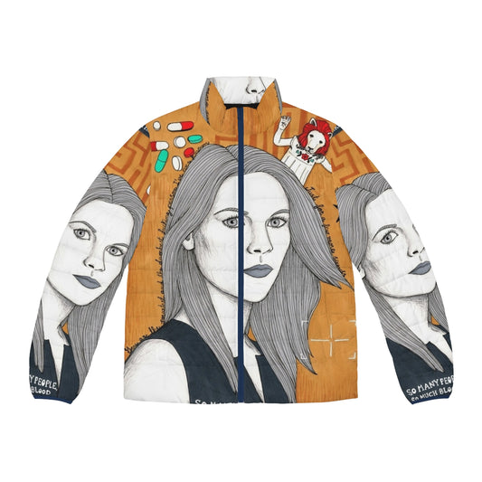 Carrie White wearing a puffer jacket, inspired by the Stephen King horror film