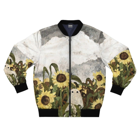 Ghostly Sunflower Bomber Jacket - A unique and creepy-cute piece for the summer season