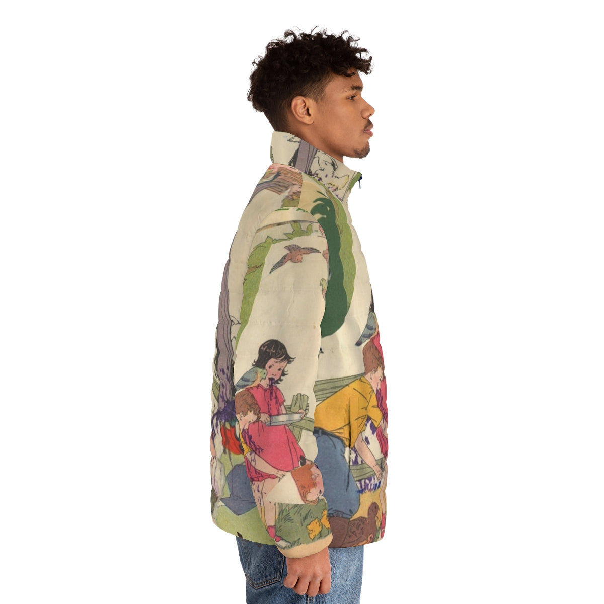 Animal Collective Merriweather Post Pavilion inspired puffer jacket - men side right