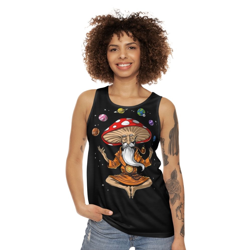 Psychedelic Mushroom Buddha Unisex Tank Top - women