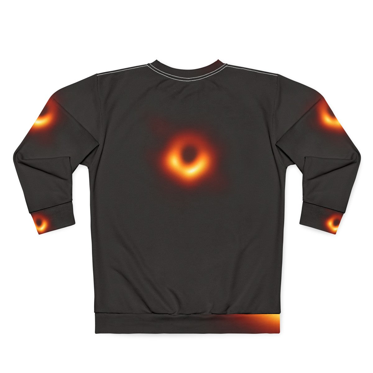 Black Hole Sweatshirt with Mesmerizing Space Art - Back