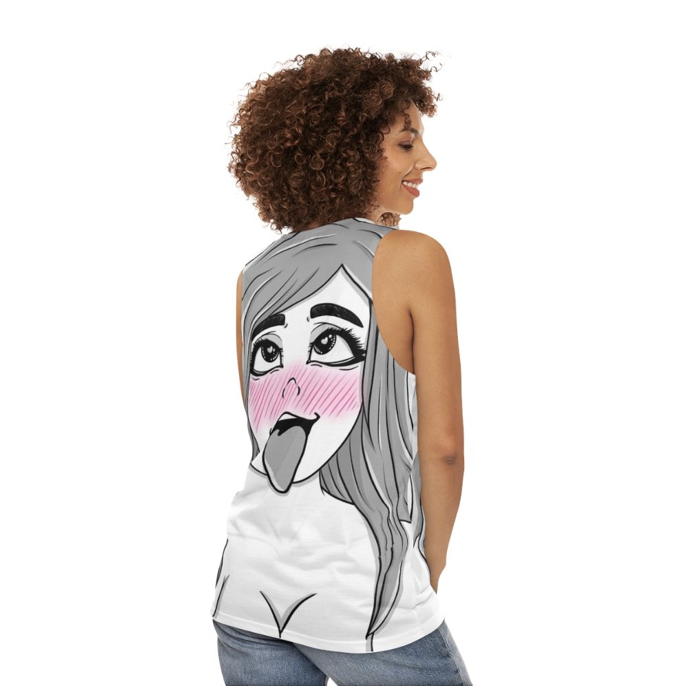 Unisex anime-inspired graphic tank top - women back