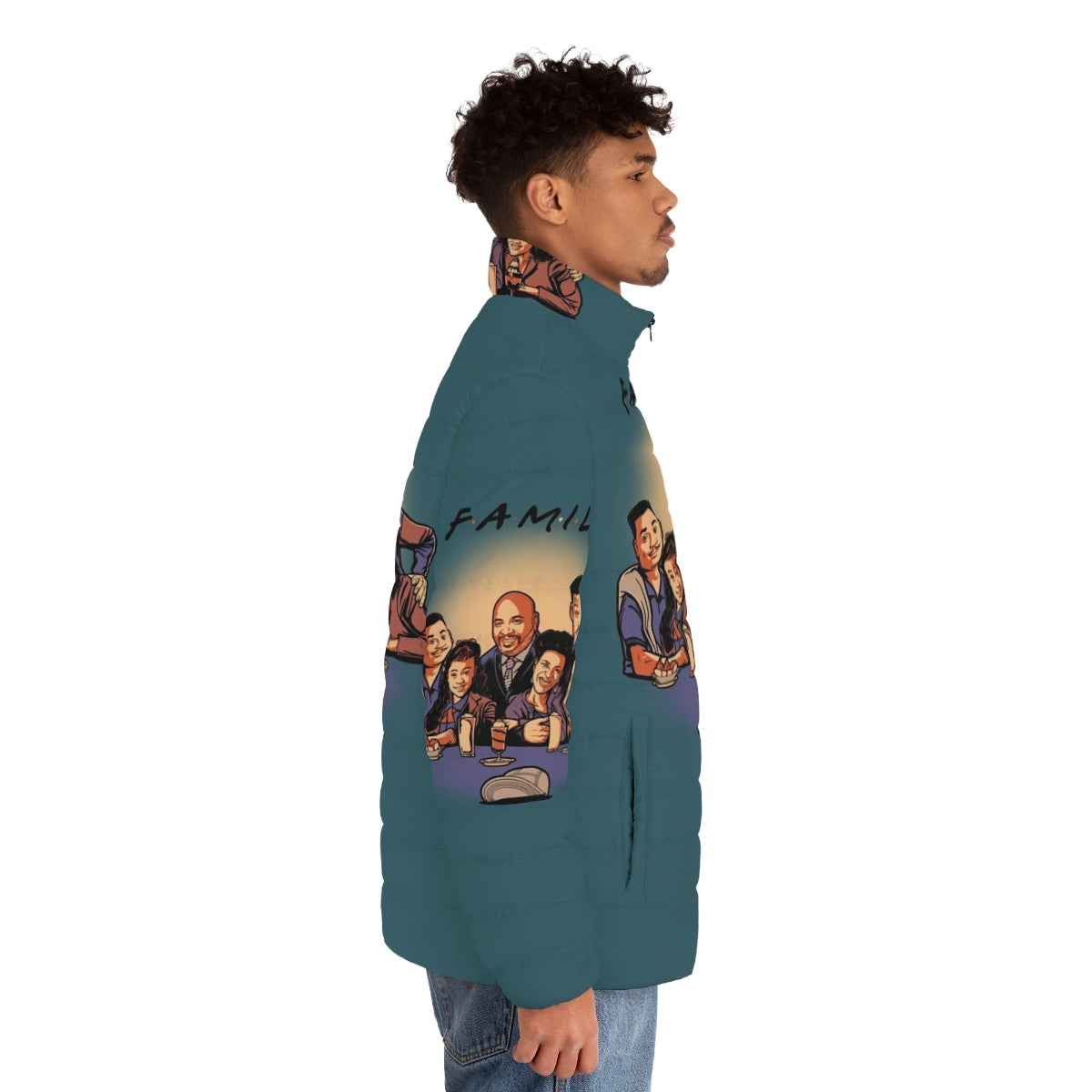 Retro 90s puffer jacket inspired by Carlton Banks from The Fresh Prince of Bel Air - men side right