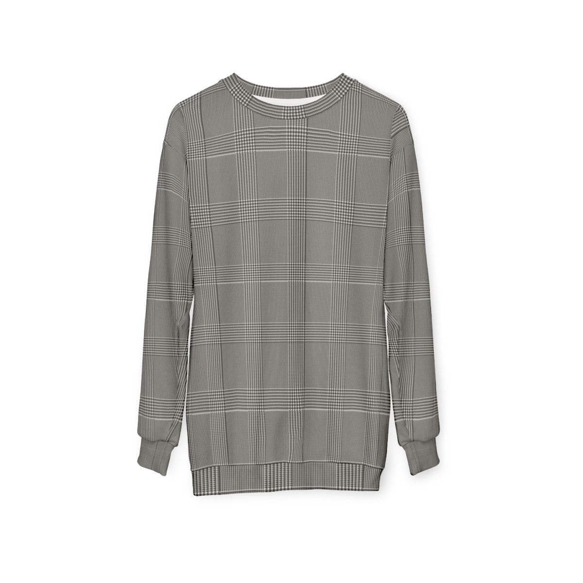 Glen Plaid Classic Sweatshirt for Business Casual Wear - hanging