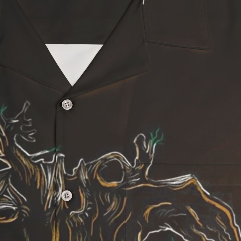 Pans Labyrinth inspired Hawaiian shirt with mystical and thriller design - Detail