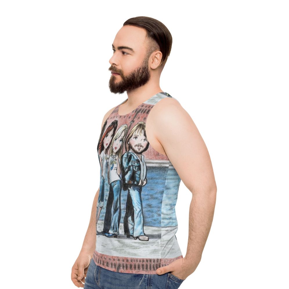 City walking unisex 70s fashion tank top - men side