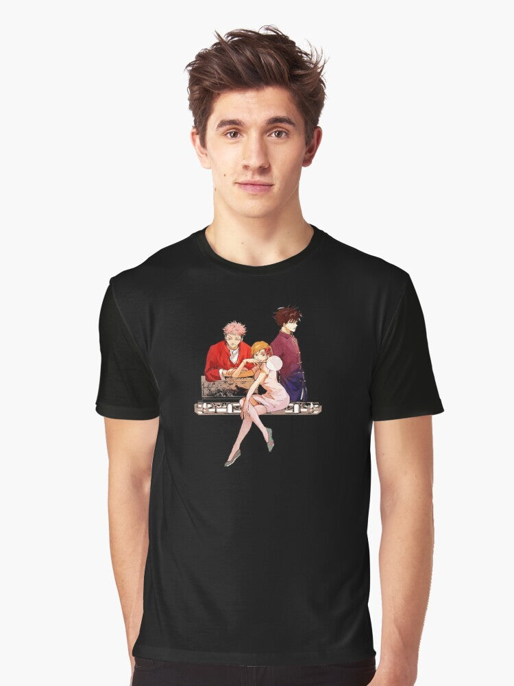 Nobara Kugisaki from the anime Jujutsu Kaisen on a graphic t-shirt design - Men