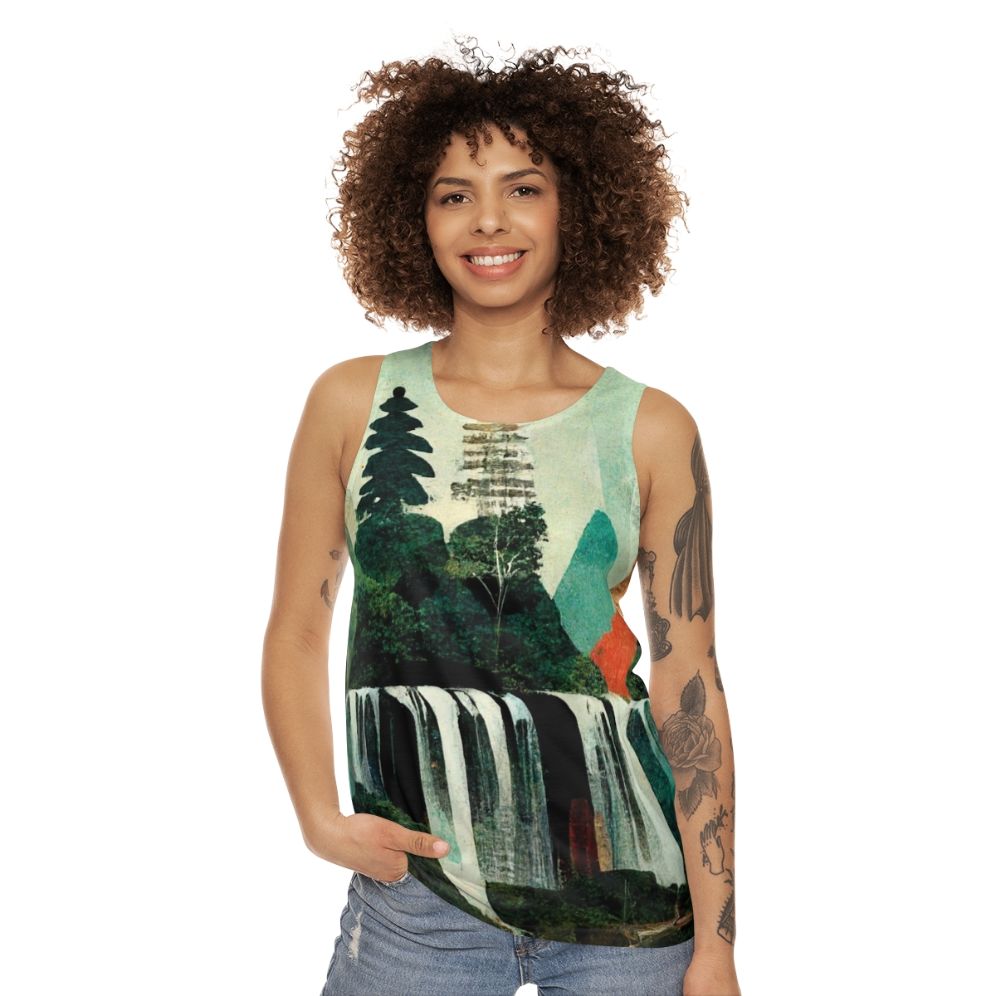 Waterfall artwork unisex tank top - women