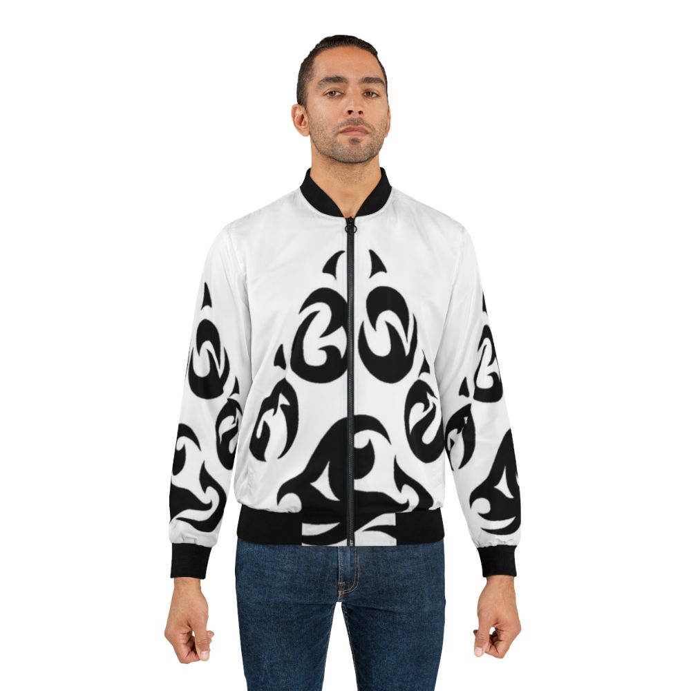 Tribal paw print design on a bomber jacket - Lifestyle